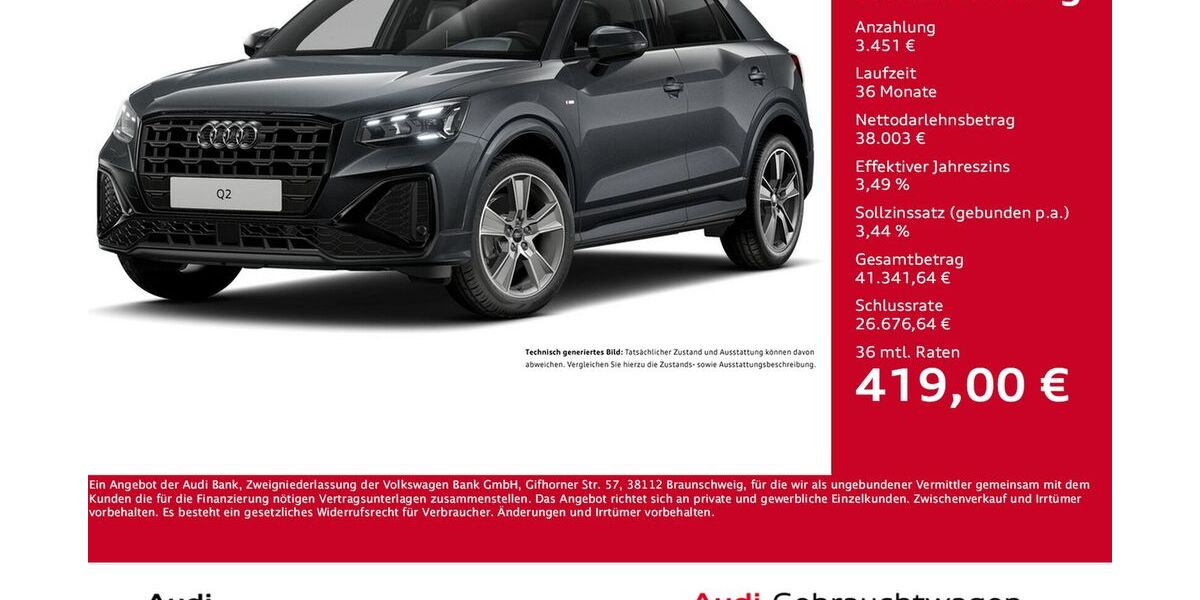 Audi Q2 9.315 km 36.998 &euro; Dortmund 44143