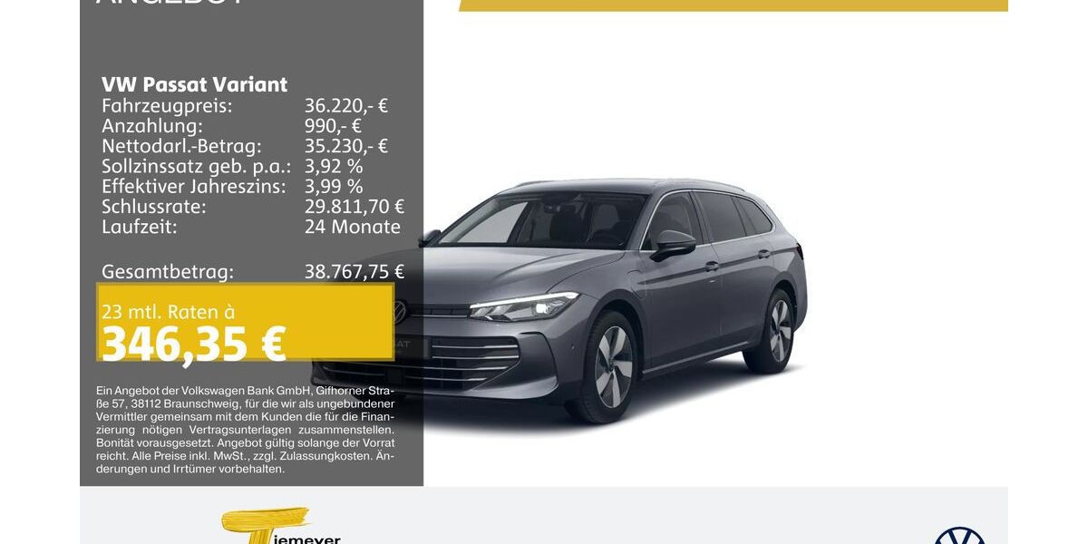 VW Passat Variant 25.606 km 34.370 &euro; Bochum 44892