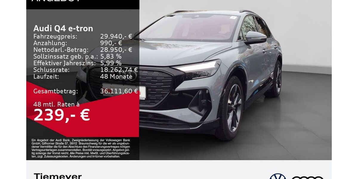 Audi Q4 e-tron 29.305 km 25.940 &euro; Gelsenkirchen 45894