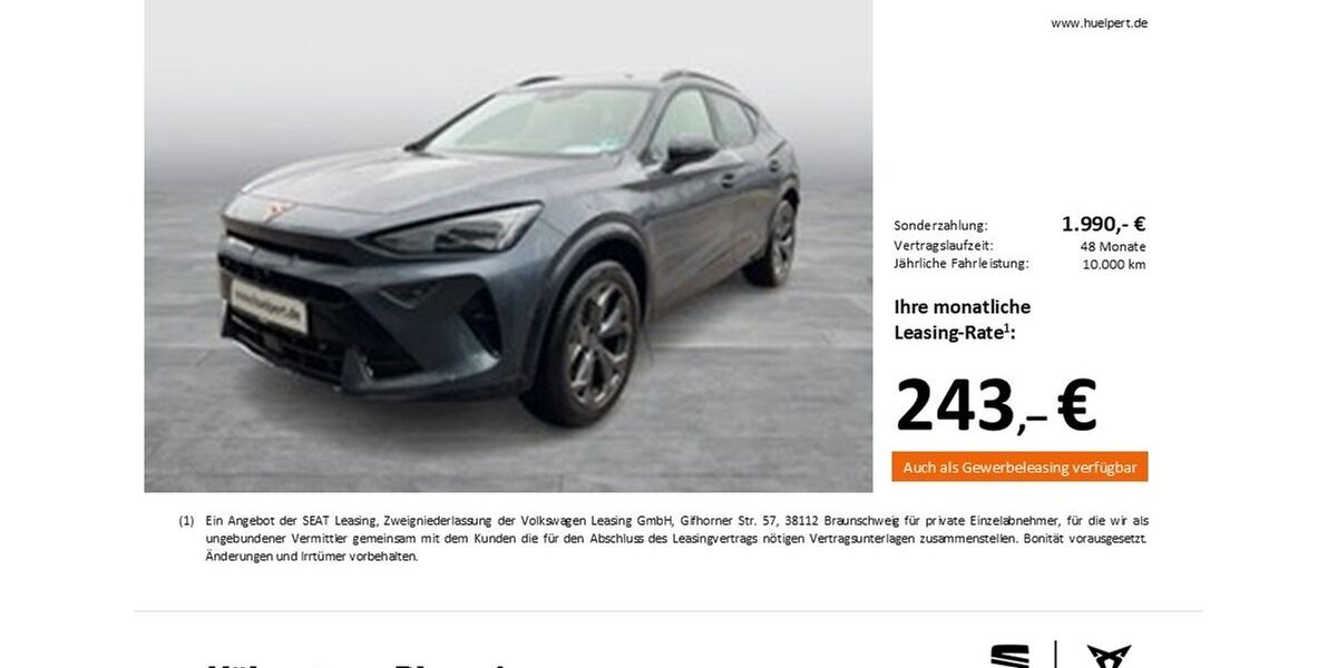 Cupra Formentor 11.532 km 31.257 &euro; Dortmund 44269