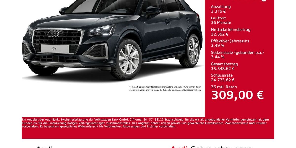 Audi Q2 7.318 km 35.633 &euro; Dortmund 44143