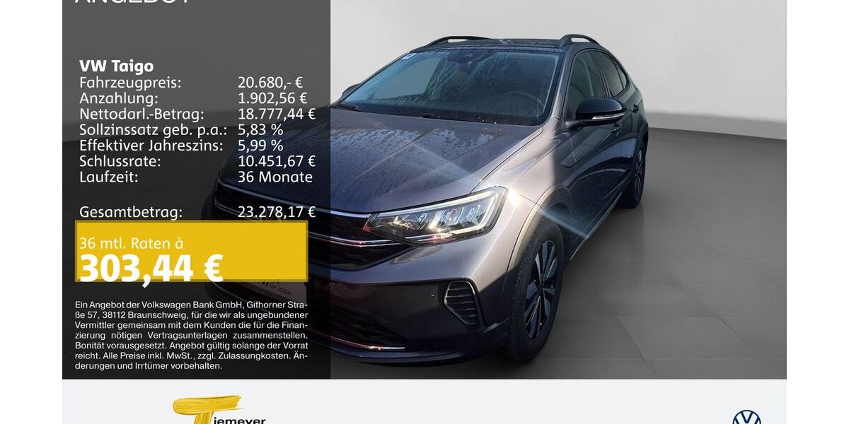 VW Taigo 7.867 km 20.280 &euro; Recklinghausen 45663